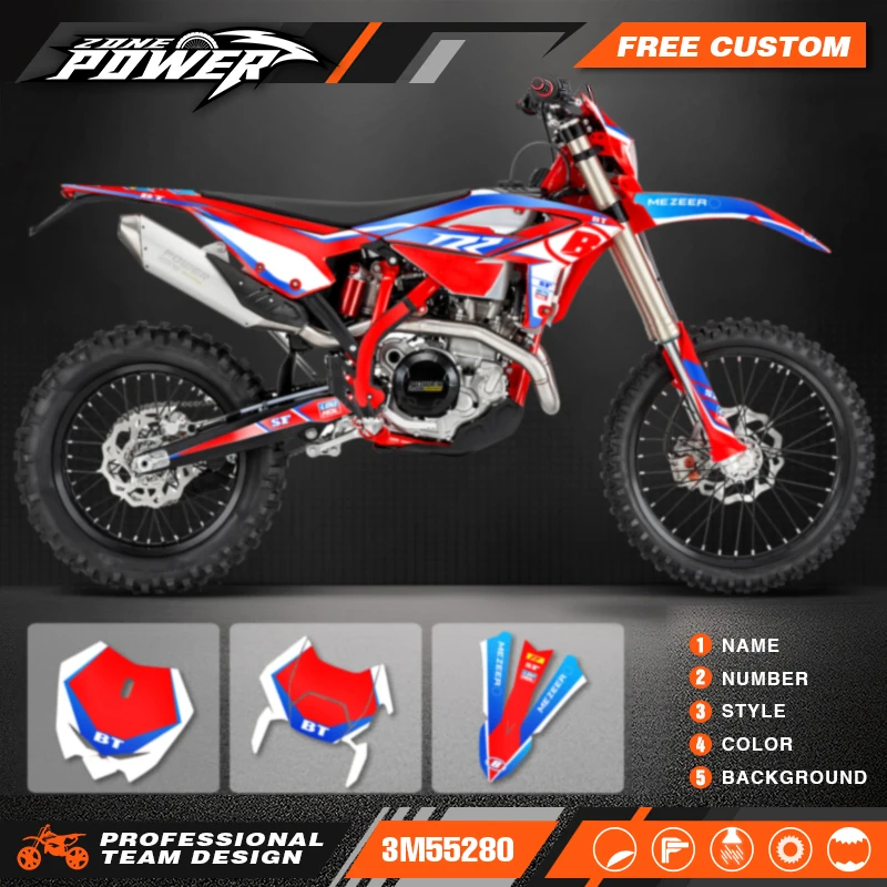 Powerzone Custom Backgrounds Graphics Decals Sticker Kits for Beta RR ENDURO 125 200 250 300 350 390 430 480 2023 2024 2025 08