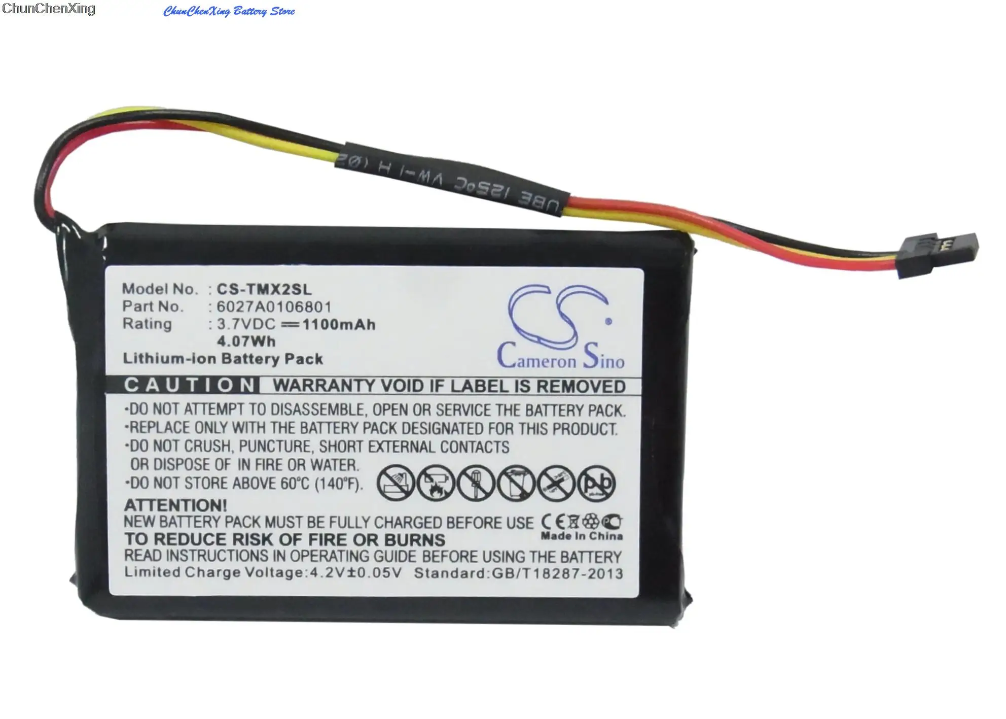 Cameron Sino 3.7V 1100mAh GPS, Navigator Battery 6027A0106801 for TomTom 4ET0.002.02, 4ET03, XL Holiday, XL IQ, XL Live , XL2 V4