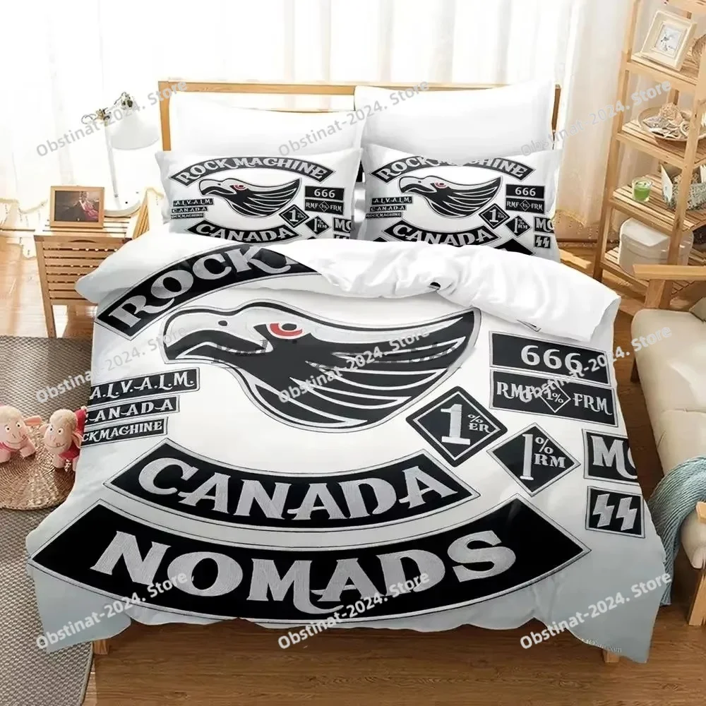 

Rock Machine Motorcycle Club Bedding Set Duvet Cover Bed Set Quilt Cover Pillowcase Comforter king Queen Size Boys Adult