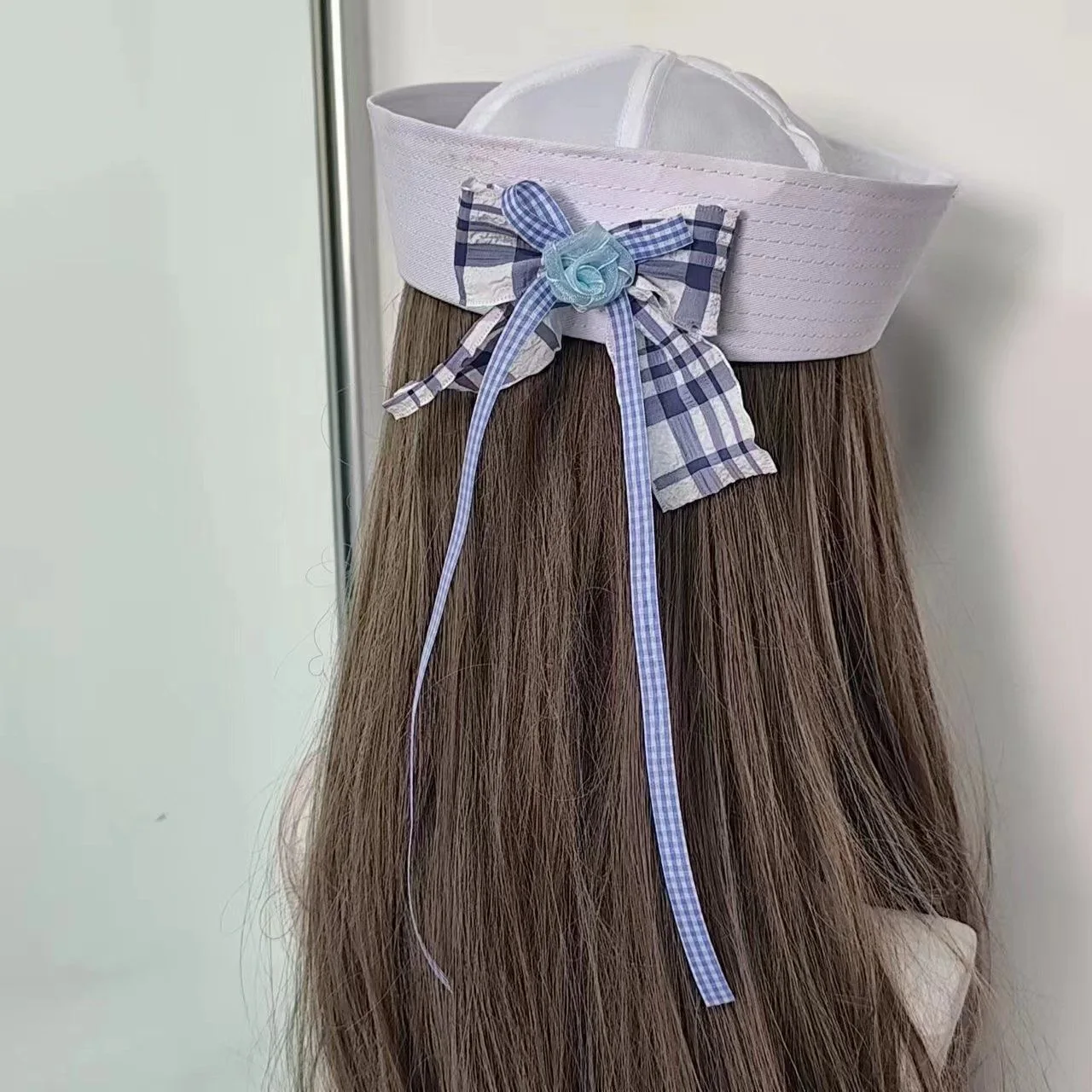 Zoete Balletten Stijl Bloem Plaid Boog Baret JK Sailor Cap Harajuku Y2K Vrouwen Caps Lolita Meisje Handgemaakte Decoratieve Hoed