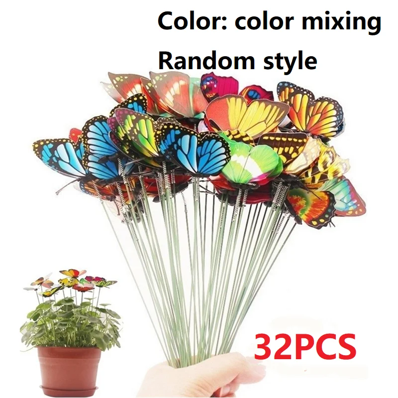 7cm simulation butterfly insert gardening decoration PVC waterproof butterfly  flower arrangement forest decoration outdoor