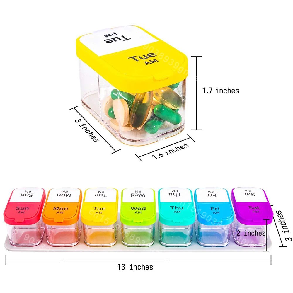 

Large 7 Day Pill Organizer 7Days Pill Box Connection Smart APP Pill Case Timer Clock 7Day Pill Box Organizer Travel Pill Storage
