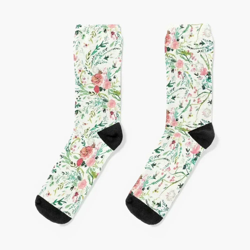 

Spring Fable Floral Socks designer loose Novelties soccer anti-slip Socks Woman Men's