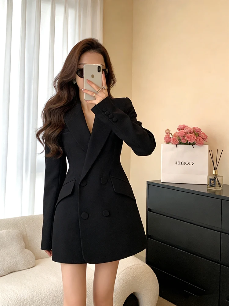 

Ele Women's Tailored Coat with Hourglass Waist Advanced Feel Autumn Winter New Sle Slimming Western Sle Top