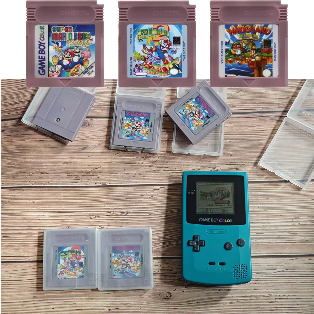 Cartucho de Jogo de 16 Bits Versão EUA para Console - Wario Land, Donkey Kong, Wario Land 2, Yoshi para GBC/GBA Mario
