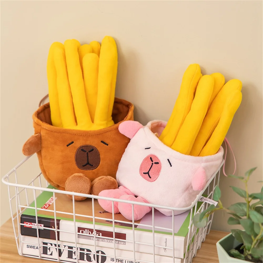 25cm A Bag Of Capybara Fries Plush Stuffed Toys Capibala Meets French Fries For Kids Girl Creative Plush Toys Birthday Gifts