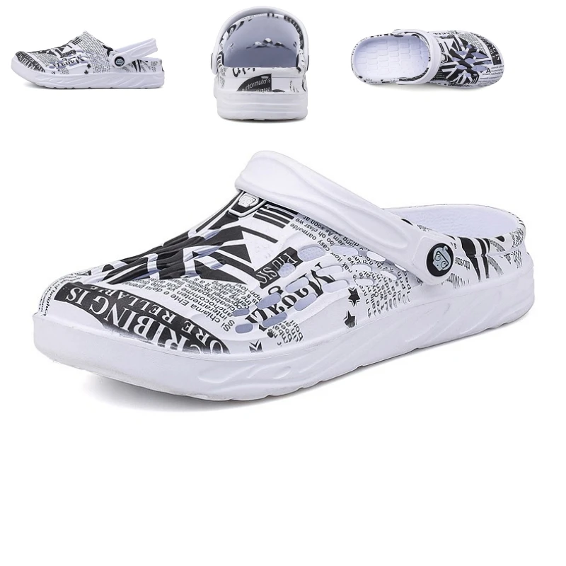 

Hole Shoes For Men Summer Couples Hole Sandals Wooden Clogs men's Headshot Slippers Female Student Stage Sandals Free Shipping