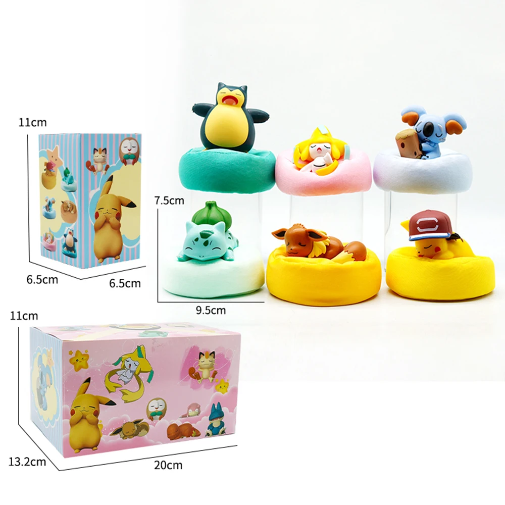 Anime Pokémon Blind Box Modellfigur 1-12 Stück Pikachu Schlaf-Serie Innenraumfigur Schlafende Position Spielzeug Geschenk für Freunde – Detail 6