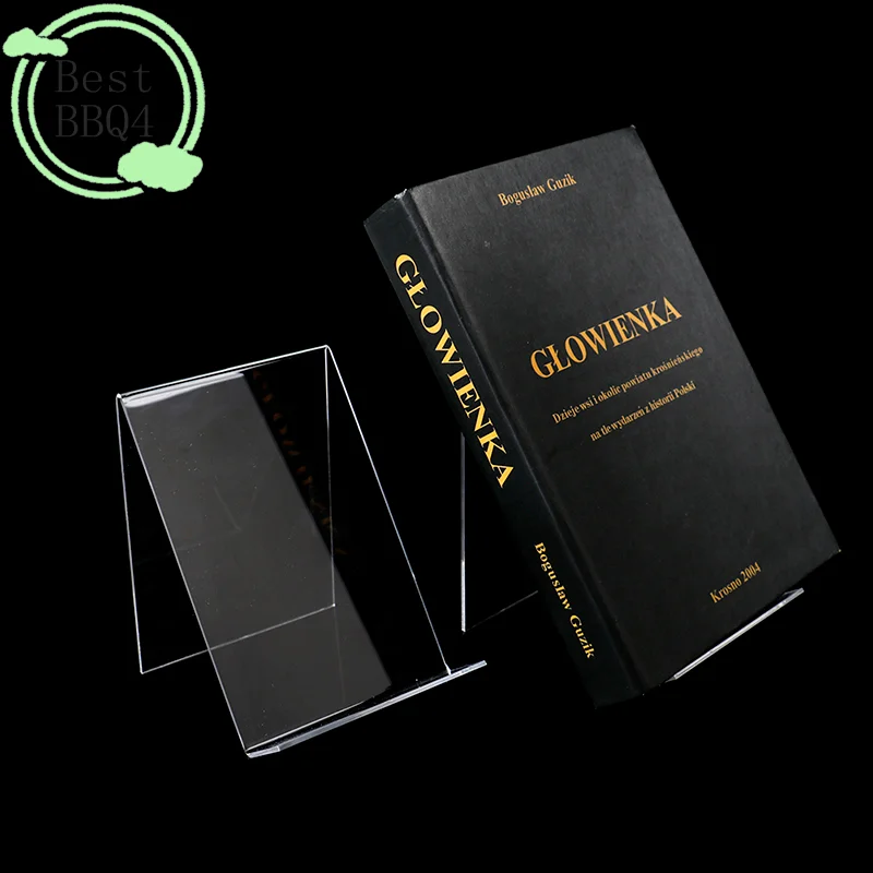 (BBQ4)1pc Acrylic Book Stand Book Holder For Display Clear Easel Stand For Display Display Holder For Postcard Sticker