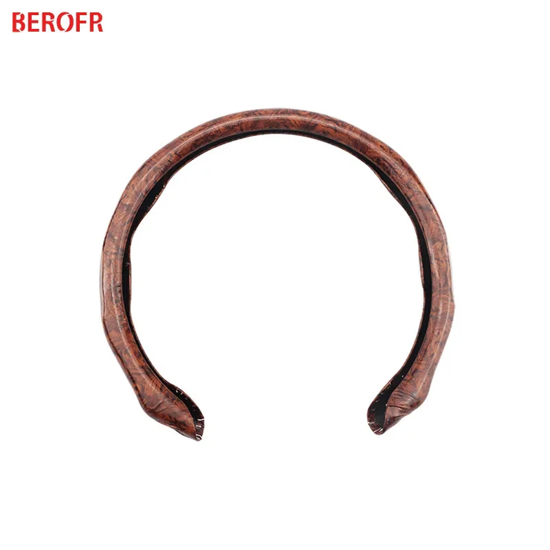 For Toyota Land Cruiser Prado FJ Cruiser Car Steering Wheel Cover Non-slip Mahogany Wood Grain  Auto Accessories
