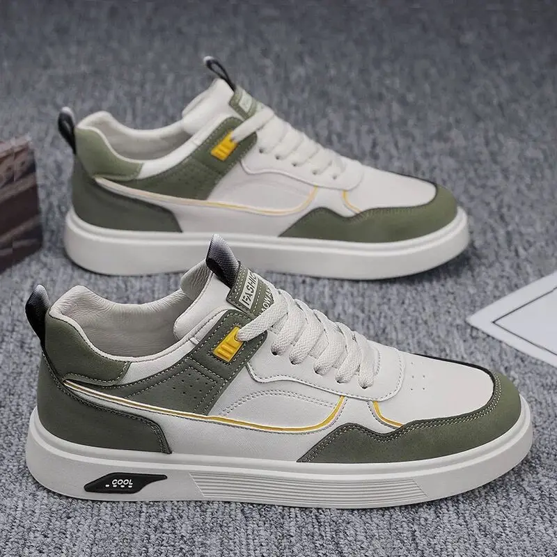 Oddychające buty mały biały dla mężczyzn 2023 jesień nowy Trend wszechstronny gruba podeszwa sportowy buty deskorolkowe mody Casual