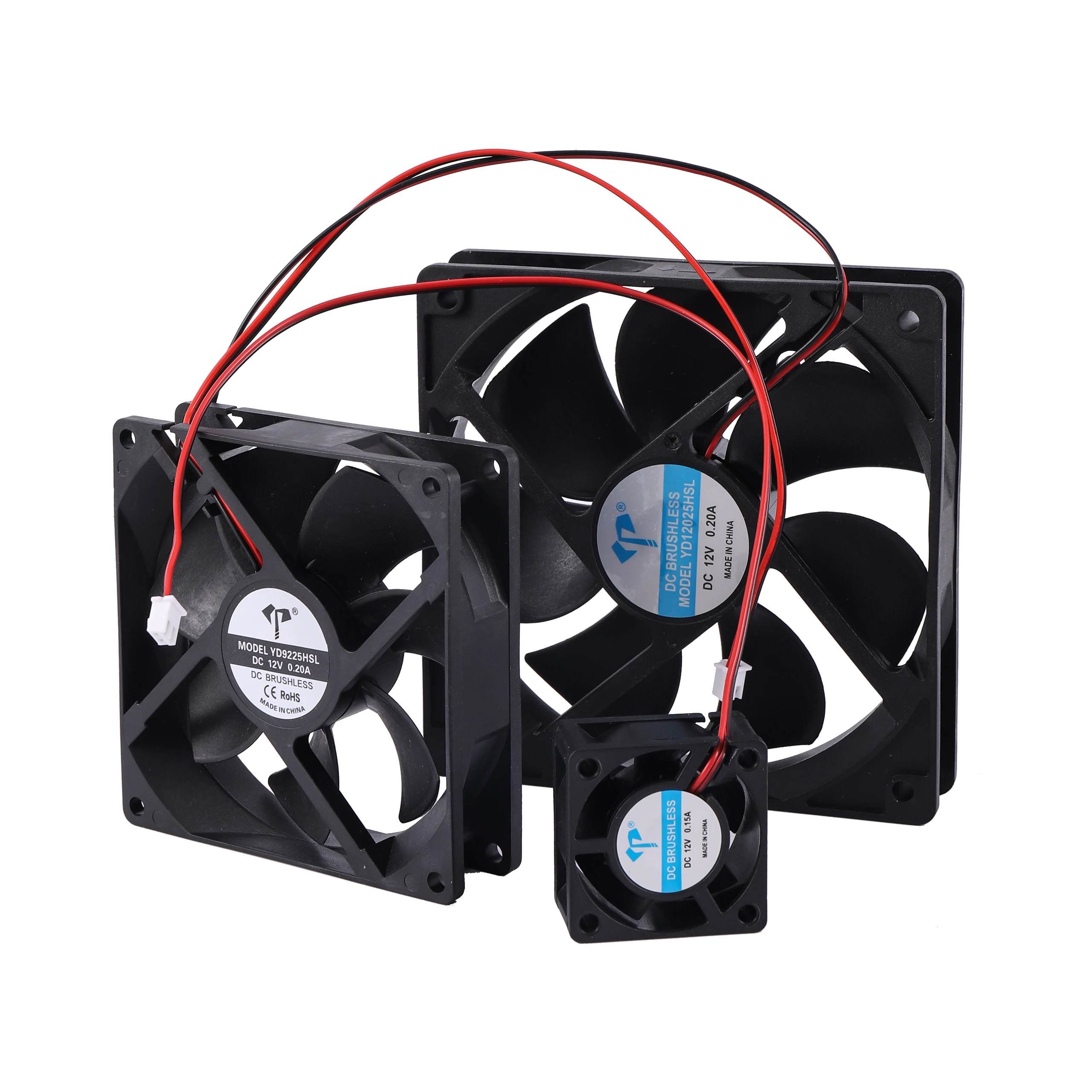 DC Brushless Fan with Two Lines 12V 0.15A/0.20A Industrial Cooling Fans Cooling Industrial Incubator Fan Exhaust 40-92-120Mm