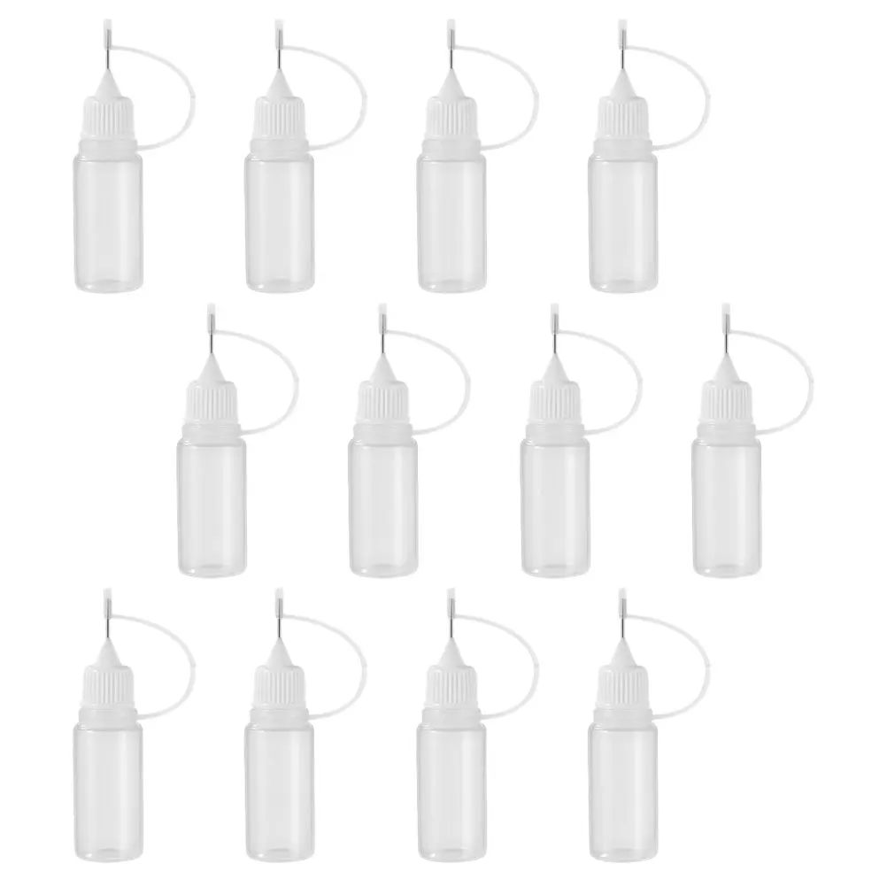

12 Pcs Translucent Applicator Glue Bottle DIY Quilling Craft Filling Needle Oil Dispenser Plastic Tip Precision Tool