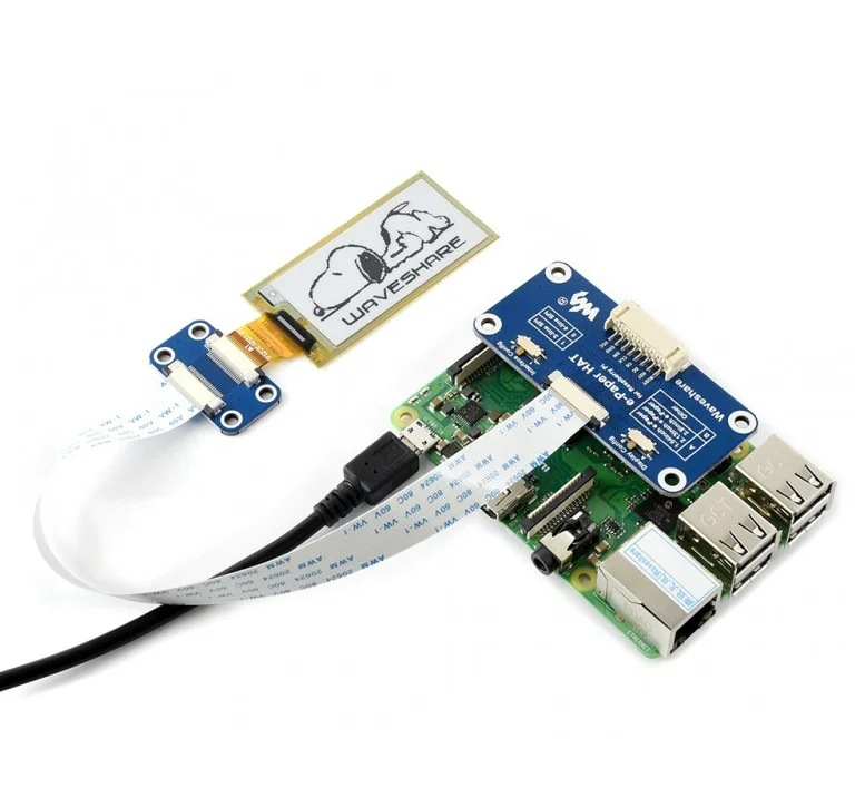 Waveshare 2.13Inch E-Paper Hoed (D),212X104, Flexibel E-Ink Display Voor Raspberry Pi