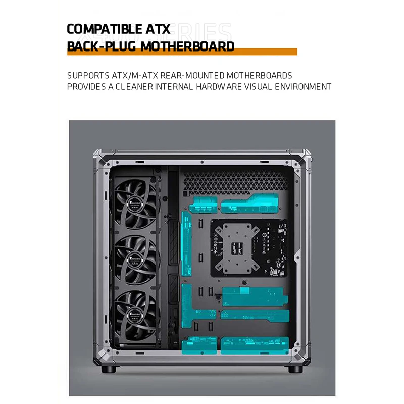 JONSBO X400 グレー アルミニウム ATX コンピューターケース ガラスサイドパネル デスクトップタワー ゲーミング/オフィス向け リバースマウントマザーボード対応