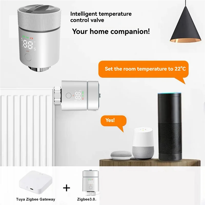 

Умный термостат Tuya Wi-Fi TRV, термостатический привод клапана радиатора, контроль температуры, умный дом, голосовой дом