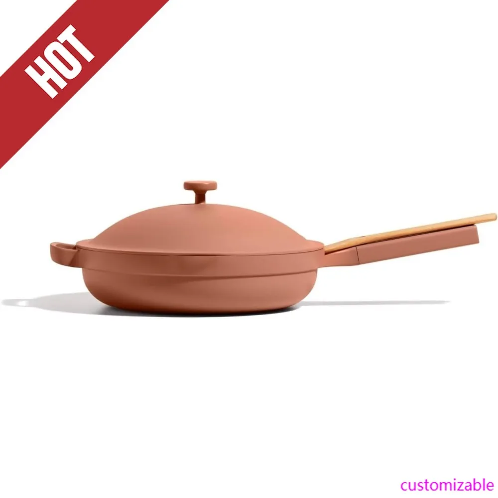 

HOT-Large Always Pan 2,0-12,5 дюйма (4 кварты) с антипригарным покрытием, керамическая посуда без токсинов | Запатентованная алюминиевая сковорода и соте 10-в-1 | АКПП