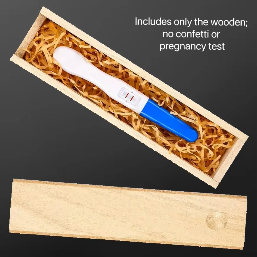 1pcs wooden pregnancy test display box creative keepsake case jewelry organizer new mom announcement gift