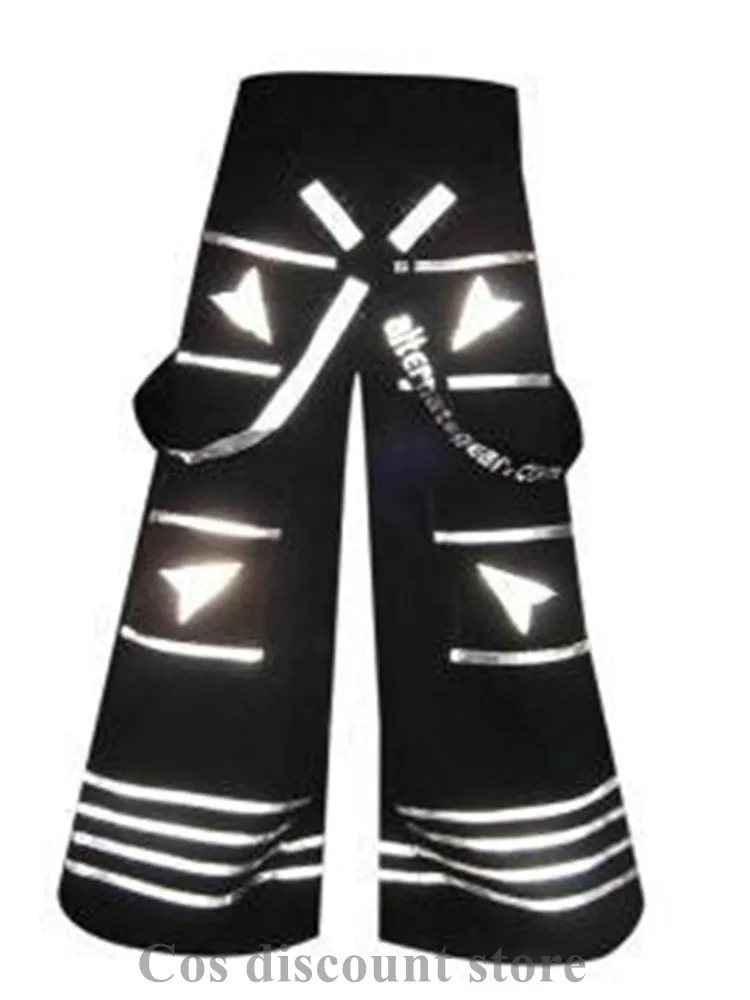 Fashion New Style Night Vision Ghost Walk Costume Reflective Pants Shuffle Luminous Pants Casual Hip-hot Dance Trousers