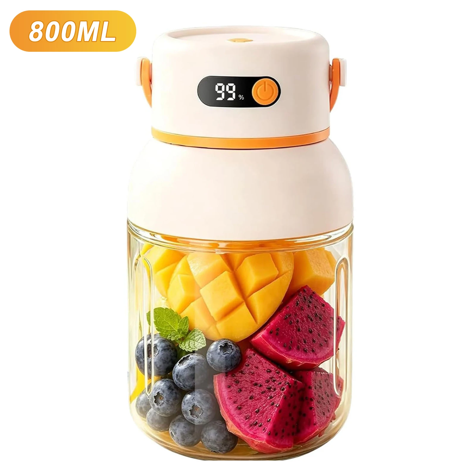 2-In-1 38 Blades Mini Wireless Personal Cup Type-C Rechargeable Multi-Functional Juicer Cup for Gym&Home&Office&Sports Outdoor