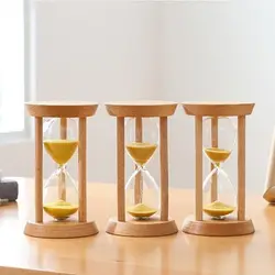 No Deformation Wooden Hourglass Durable Wooden Stable Connection Round Hourglass Timers 5 colors 1/3/5 Minutes Children Toy