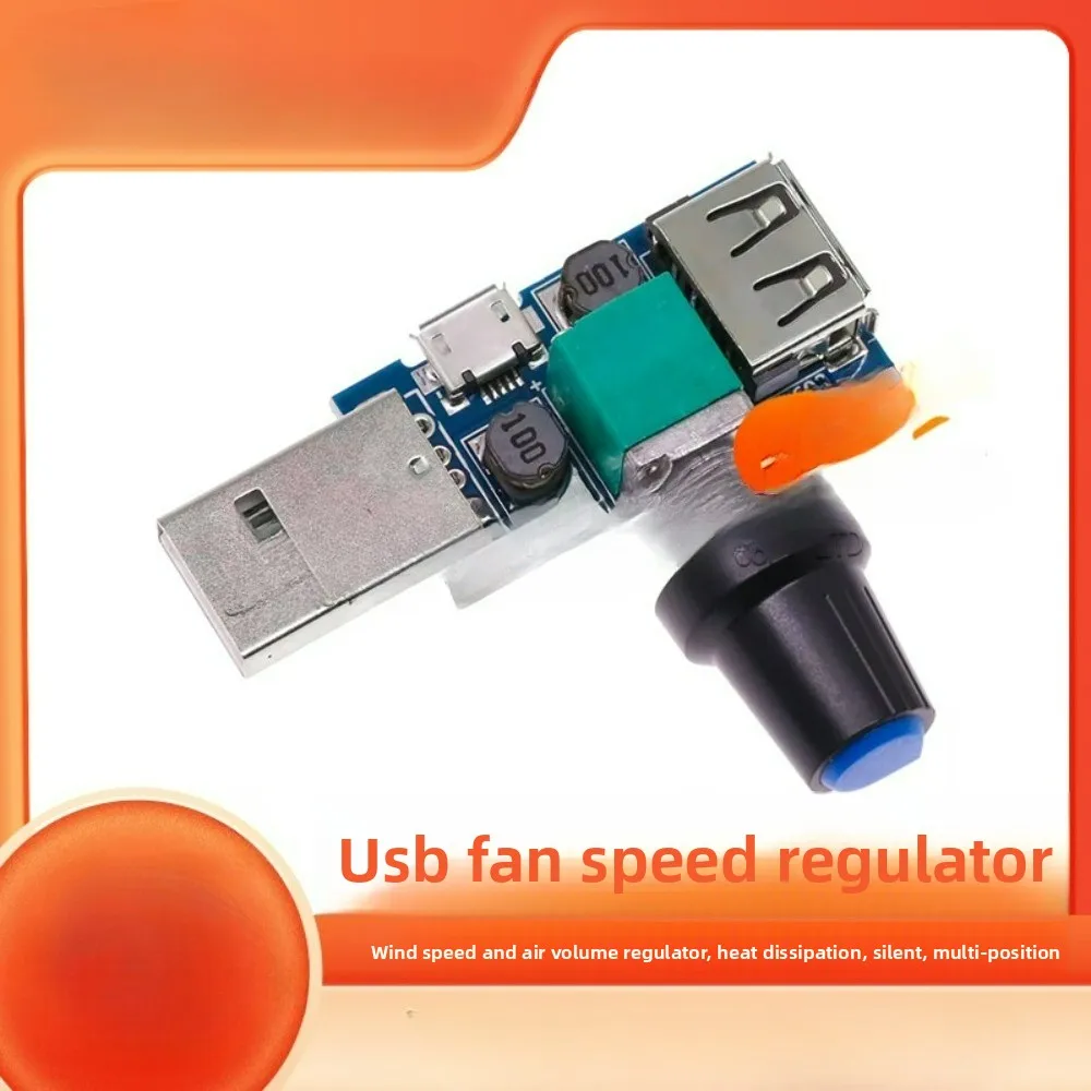 

USB Fan Speed Controller - Multi-Speed Air Flow Regulator Quiet Cooling Compact Mini Fan Dial for Office Dorm & Bedroom