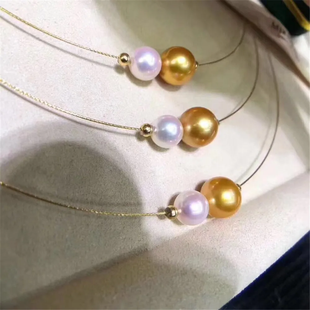 

DIY Pearl Accessories S925 Pure Silver K Gold Craft Pearl Bracelet Collar Set Elastic Empty Support Road Pass Style S053