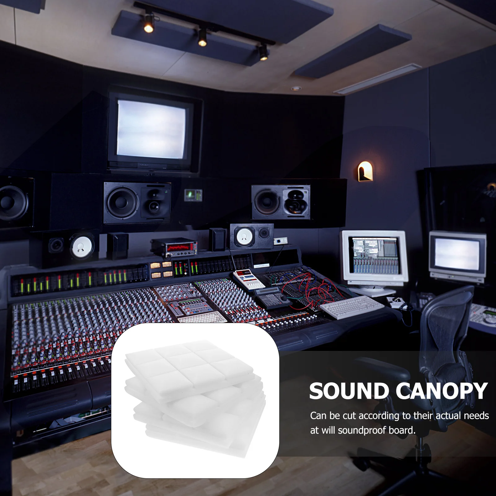 

4Pcs Sponge Soundproofing Panel Wall Insulation Easy Cut According Needs Suitable Indoor Spaces Elegant Decoration