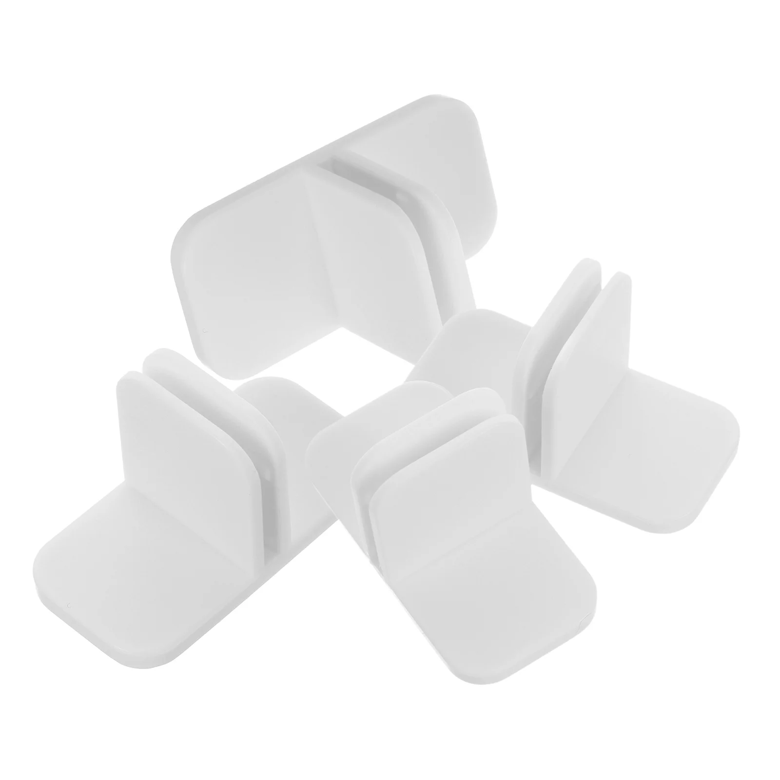 

4 Pcs End Clip Drawer Divider Fixing Clamps Plastic Fixture Supporting Clips Holder