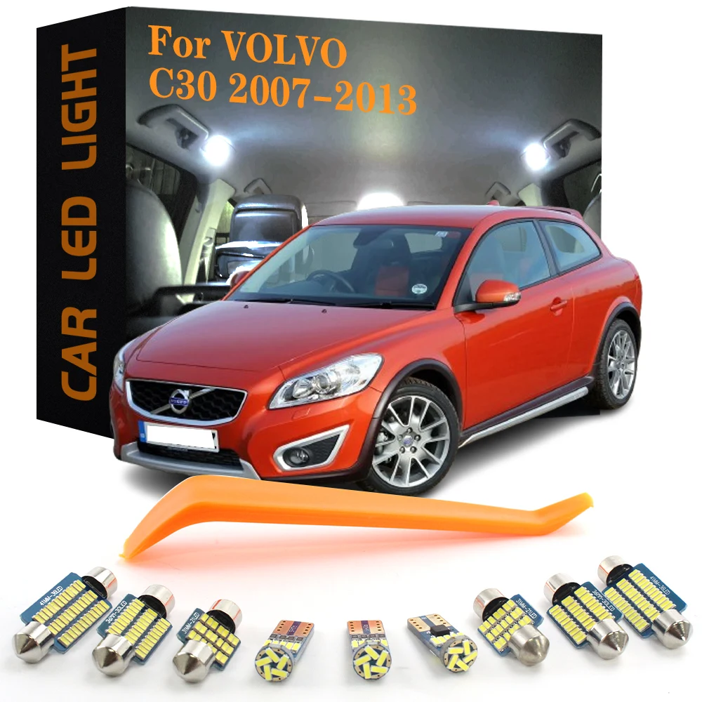 13pcs Canbus LED Interior Lights For Volvo C30 2007-2013 No Error Car Accessories Dome Vanity Mirror Trunk Glove box Foo Lamps