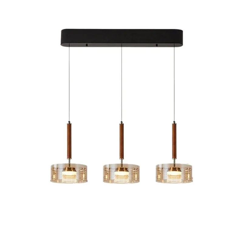 

Medieval restaurant chandelier, can lift simple modern high-end sense, dining table island table lamp three heads,