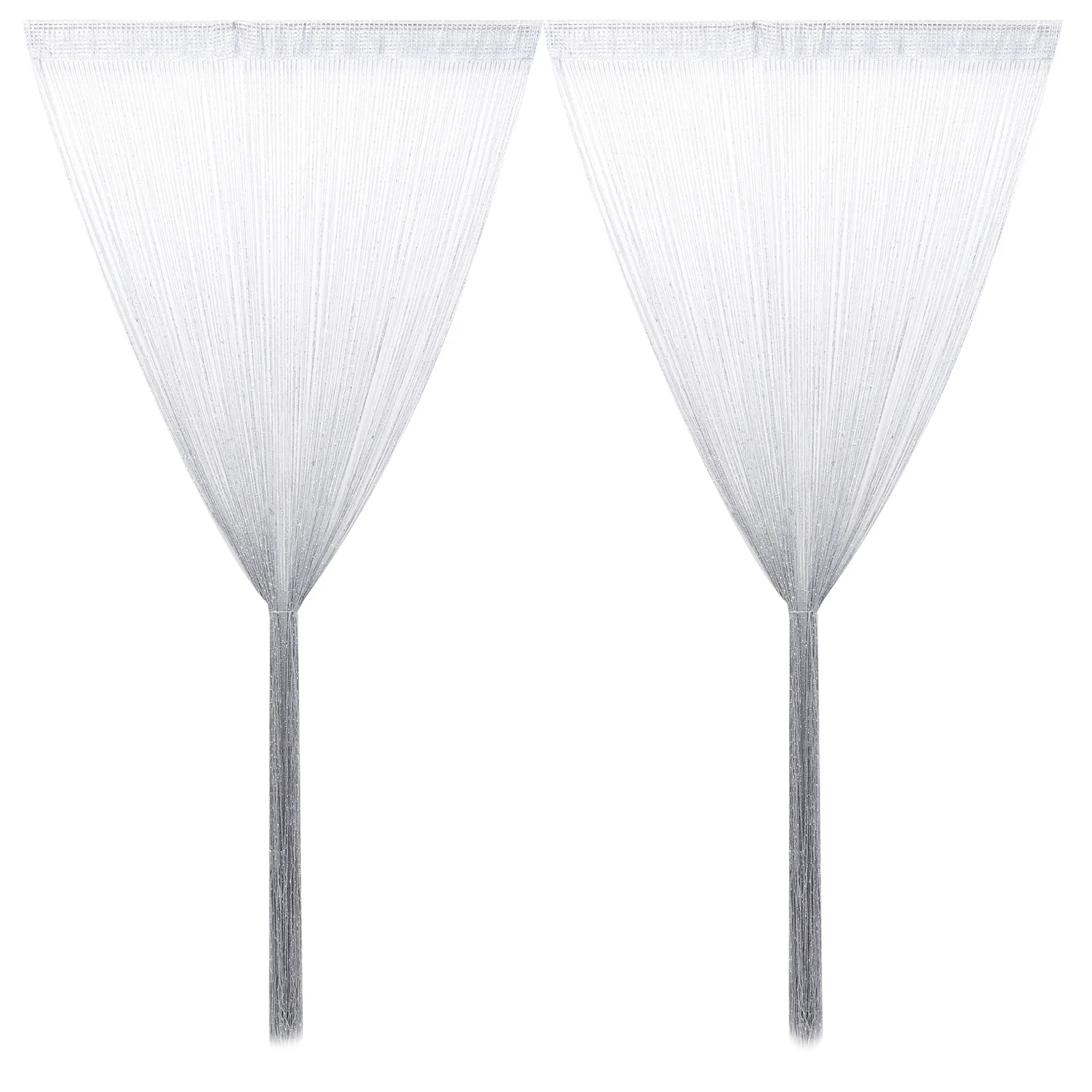 2 قطعة ستارة فضية اللون مشرق مقسم شرابة الزخرفية للمنزل حفل زفاف مرحلة غرفة الديكور #6