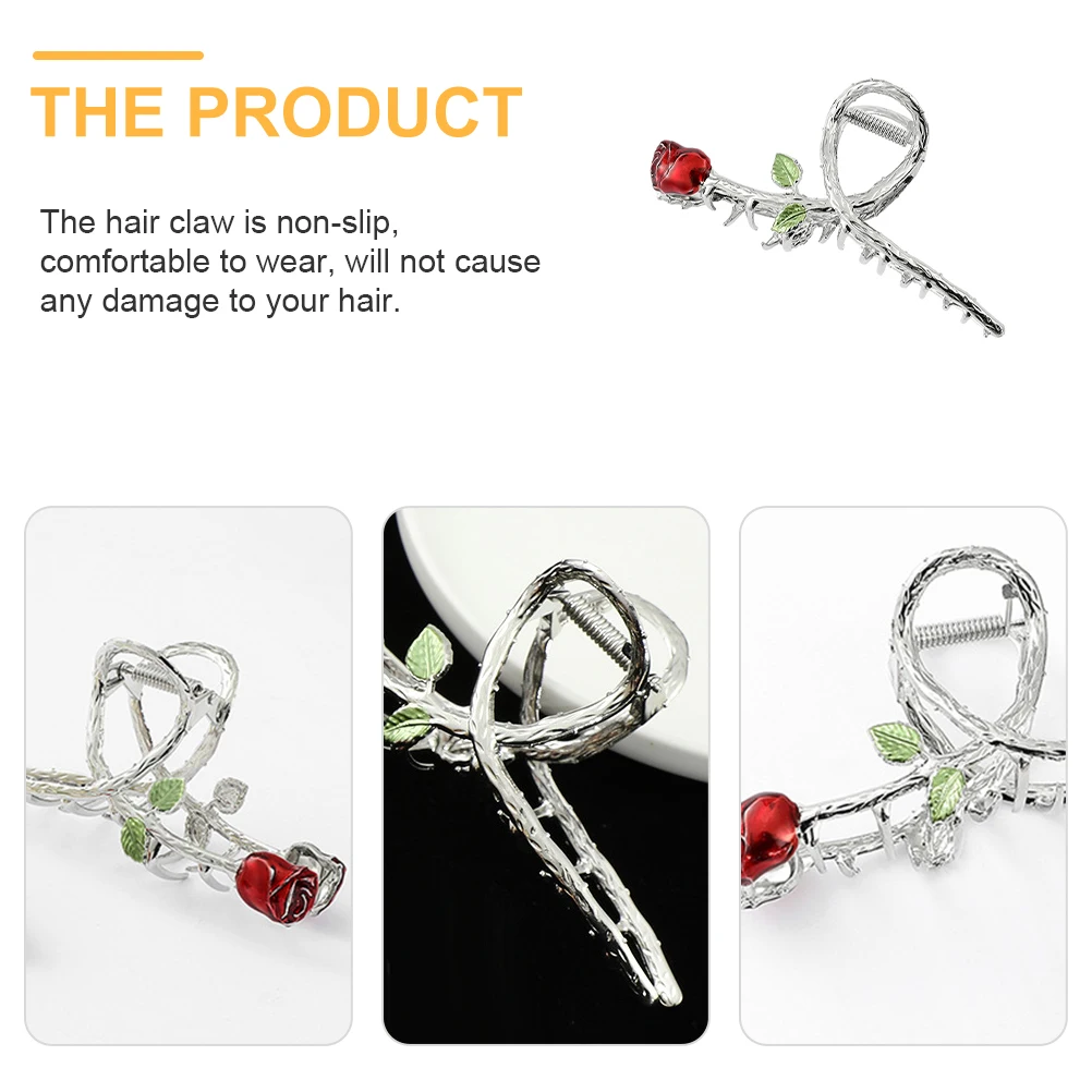 

Rose Gold Metal Claw Clips Vintage Design Non Slip Grip Shark Barrette Hair Accessories for Prom Party Wedding Daily Use Hair