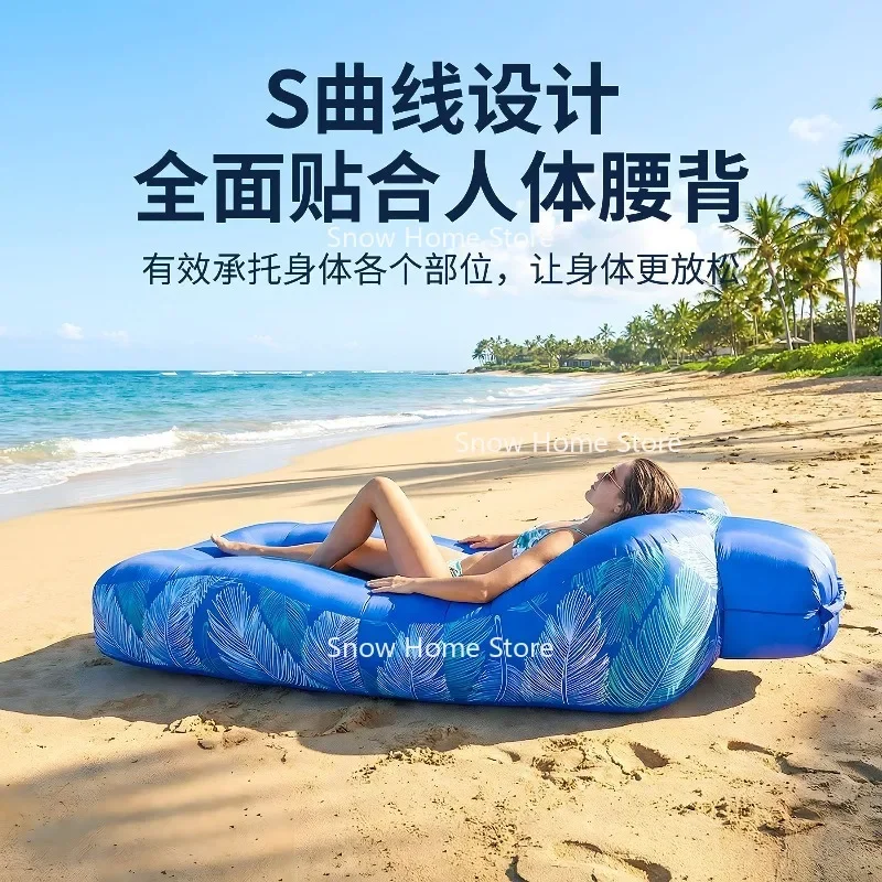 Portable Inflatable Sofa, Outdoor Air Mattress for Festival Camping Picnic, Sit & Lie Dual Use for Lunch Break