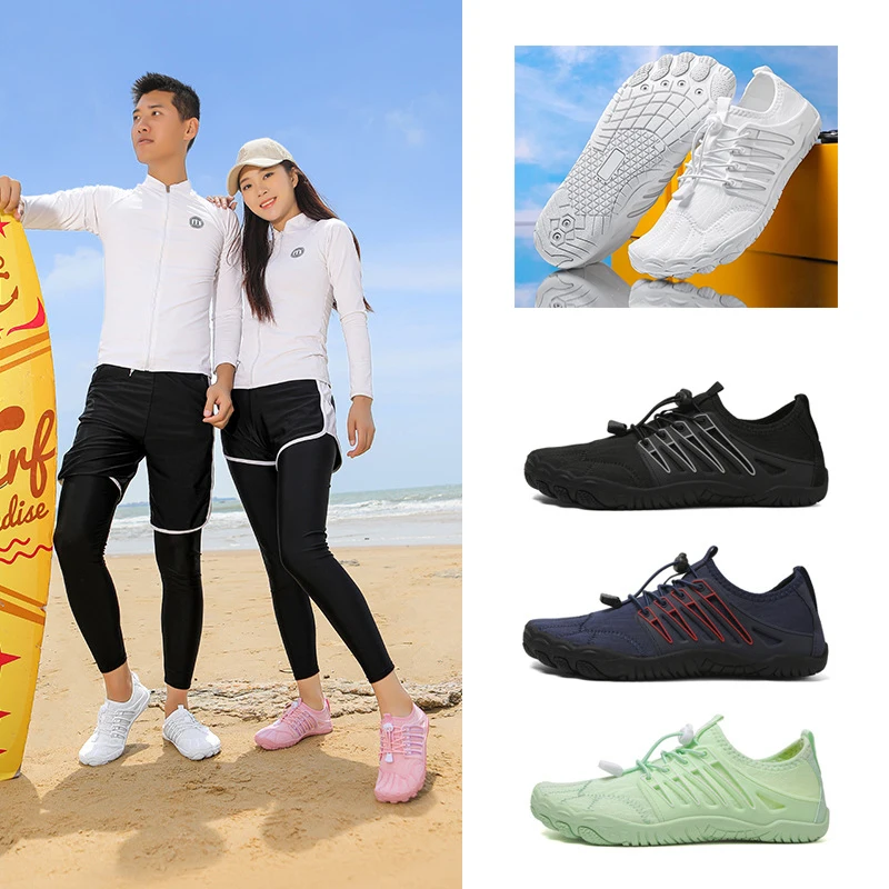 

New Trending Korean Style Casual Wading Shoes Women Couple Five Finger Quick Dry Barefoot Aqua Sneakers Beach Kayaking Surfing