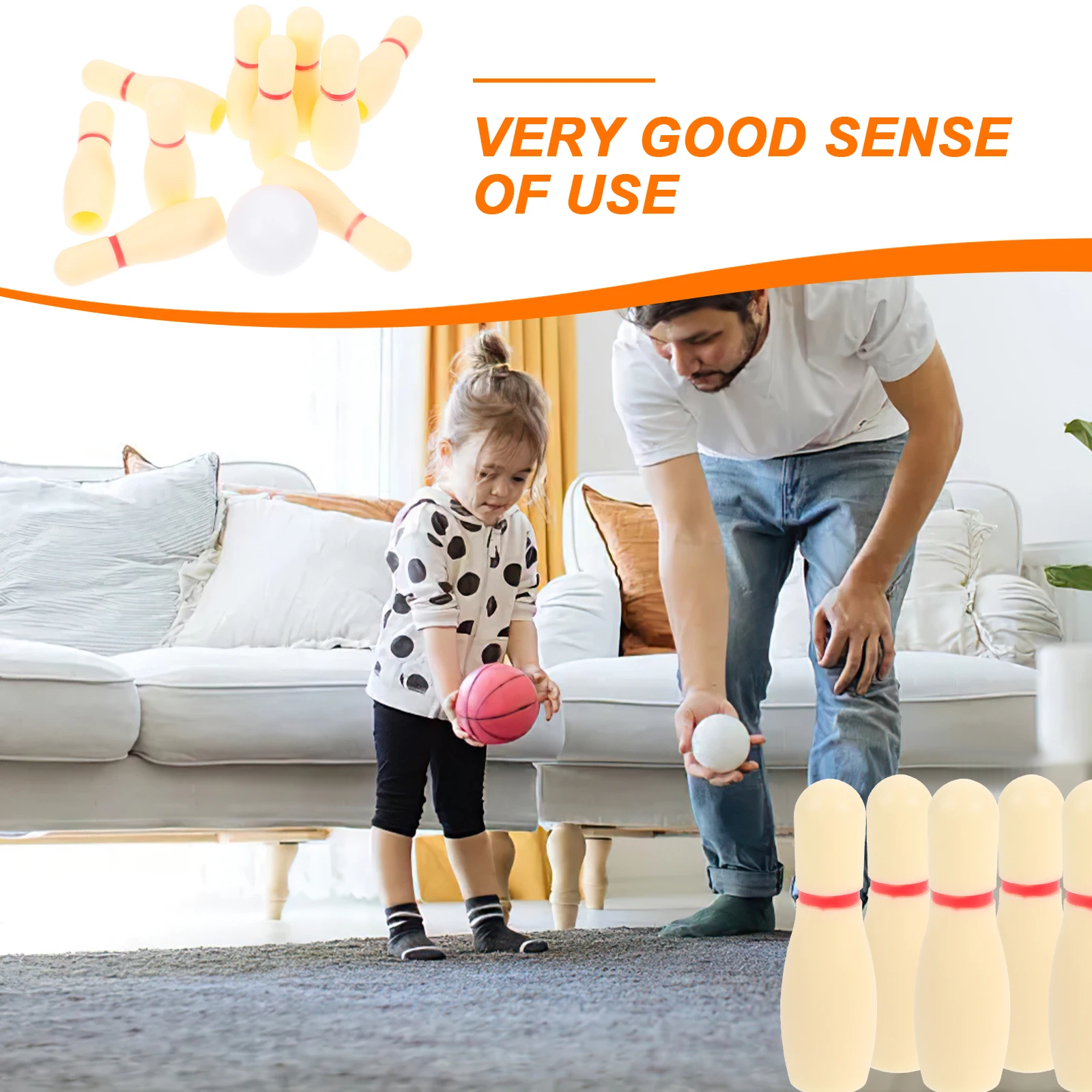 

1 set 1 Set Kids Bowling Set Fun Outdoor Indoor Play Plastic Motor Skills Social Interaction Safe Small Lightweight Home Party