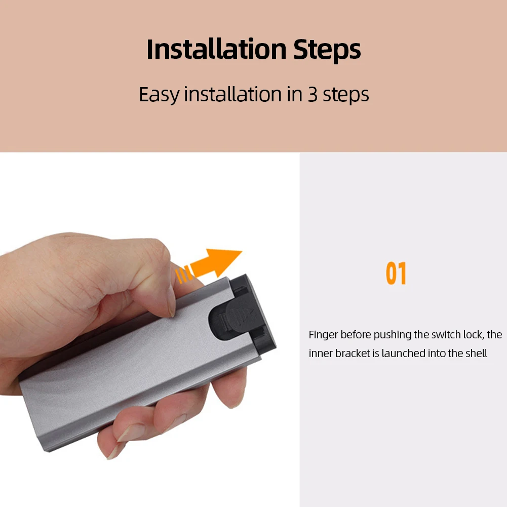 M.2 para usb tipo c 3.1 adaptador ssd externo sem ferramentas nvme/ngff protocolo duplo ssd caixa suporte para windowsmacos/android/haemonyos