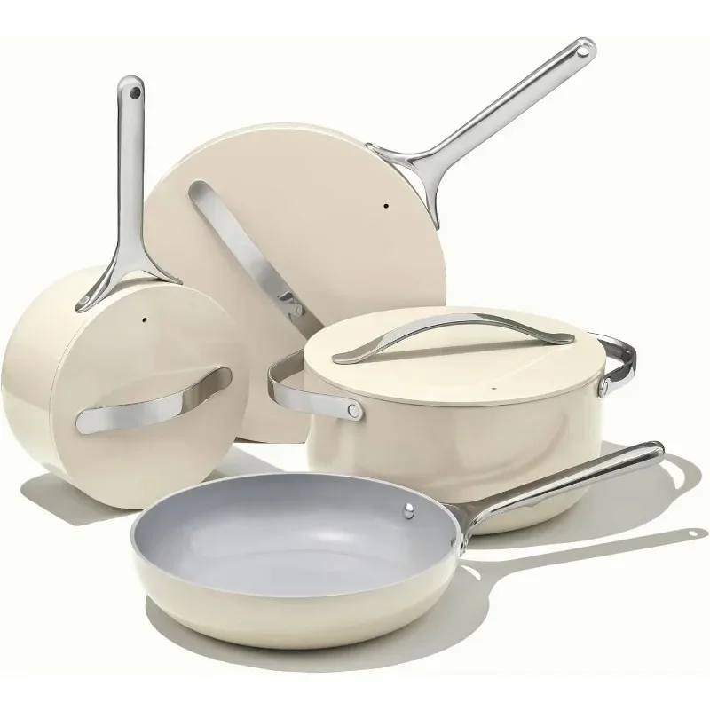 

Household non-stick cookware set, with wok, frying pan, soup pan induction compatible
