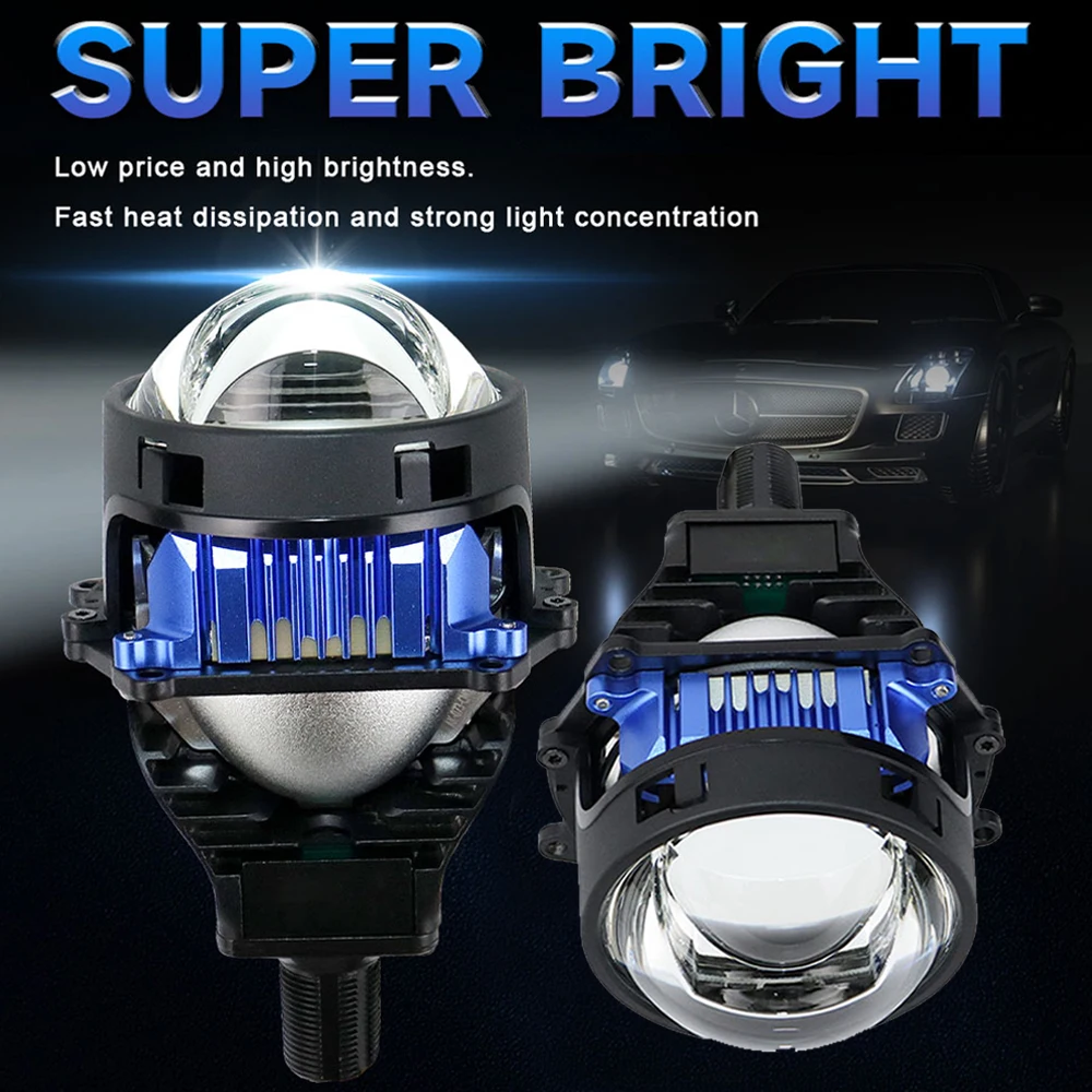 

3inch Biled Projector Lens H7 Laser Led Headlight Modified Automobile Lamp Bulb CANBUS H4 Led Projector Headlights for Car 6000k