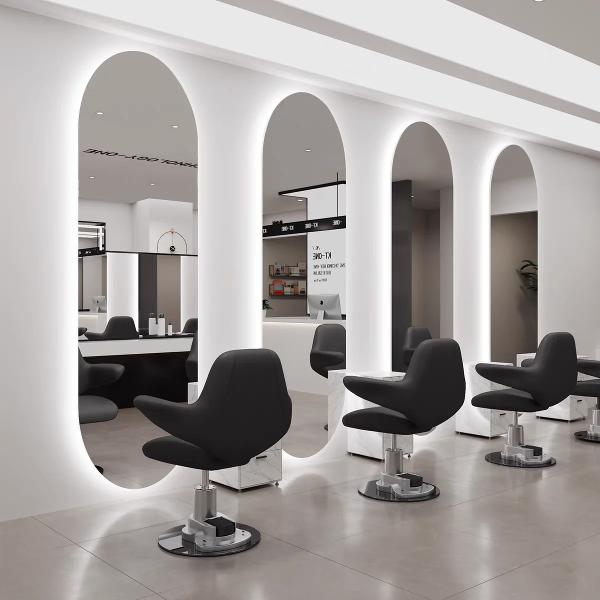 LED Lighted Full Length Mirror, 3-Piece Set for Salon Hairdresser Styling Makeup, Barber Shop Decorative Mirrors