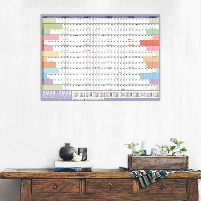 2024 Yearly Wall Planner 2024 Full Year to View Calendar 85x62cm Wall Calendar runs Jun 2023 Jun 2024. for Home Dropship