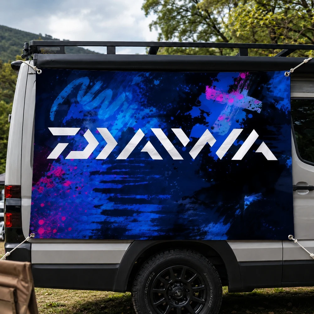 D-Daiwa Fishing Brand Outdoor Flag for Home Camping Party Club Decor Garden Yard Wall Hanging Banner