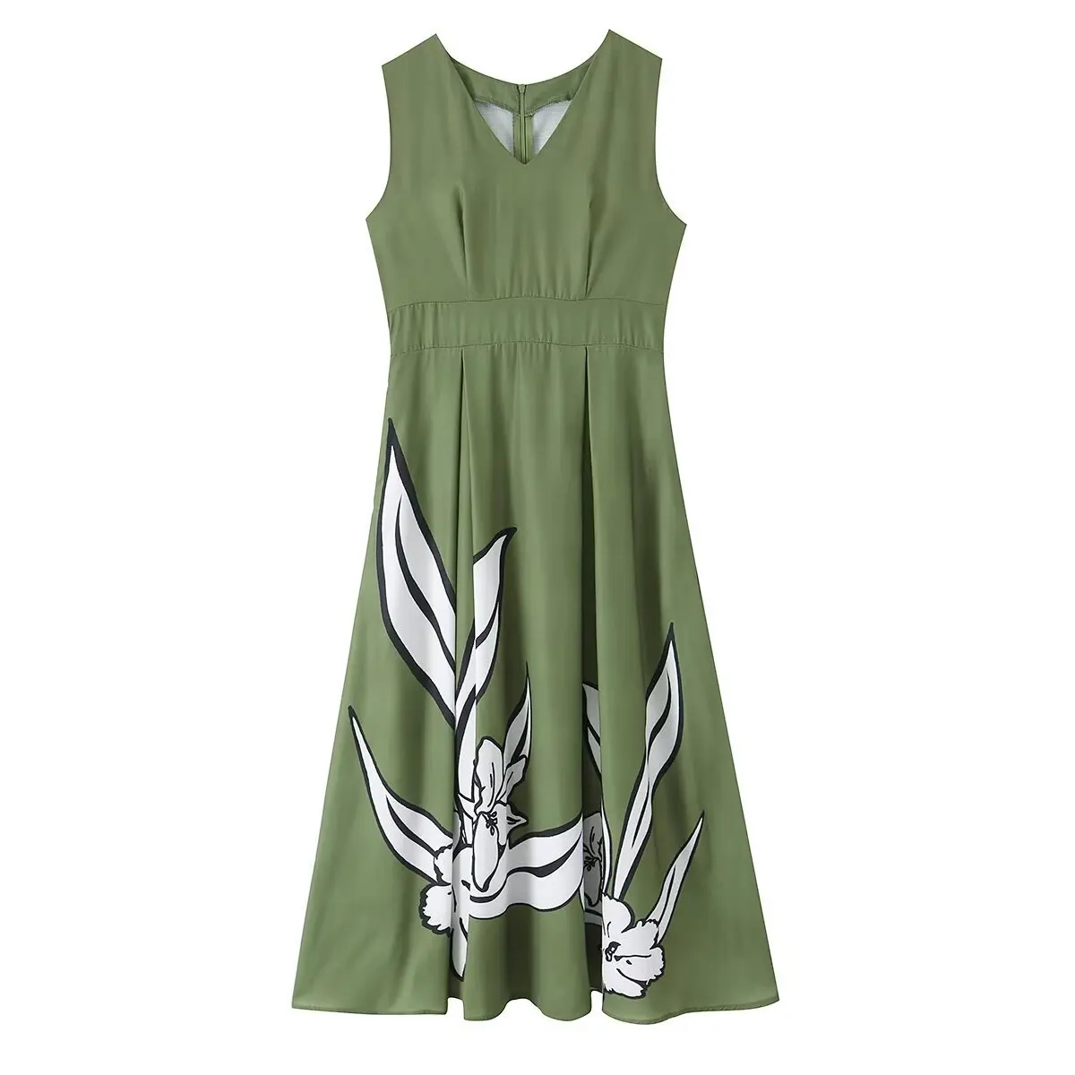 Dave&Di 2026 Summer New European And American Style Women's Clothing Positioning Printed Sleeveless Dress