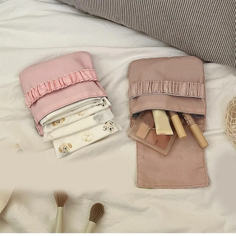 

A3PE Cartoon Polyester Sanitary Napkin Bag For Makeup And Small Items Storage