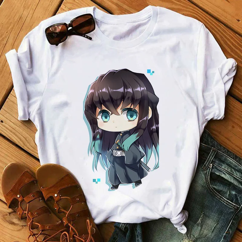 Kimetsu No Yaiba Kamado Nezuko Graphic Print T-shirt Women Harajuku Aesthetic White Tops Tshirt Japan Style Female T Shirt