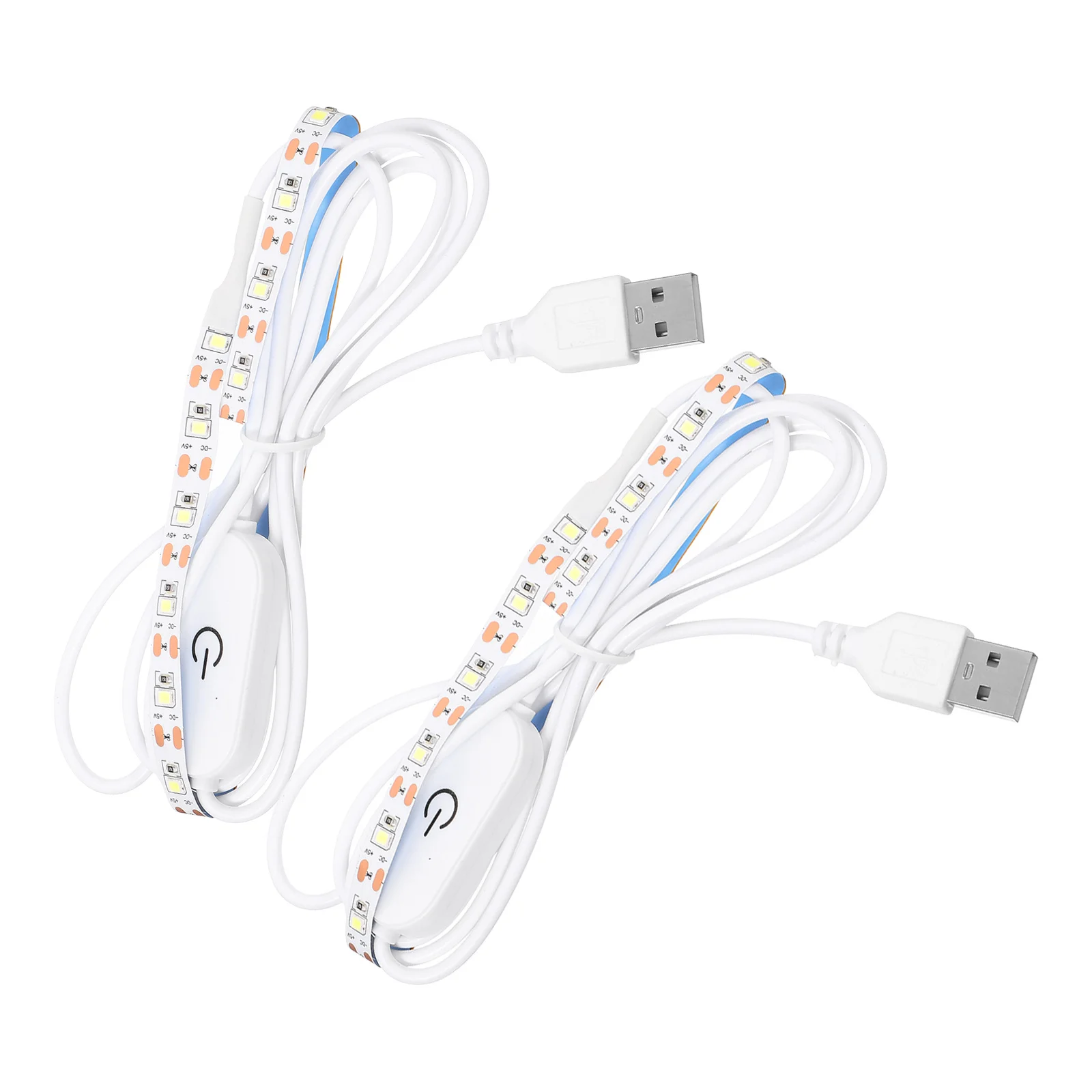 2Pcs Touch Dimmer LED Light Strip Flexible USB Powered Lighting Tool for Sewing Machine Wardrobe Bookcase Illumination