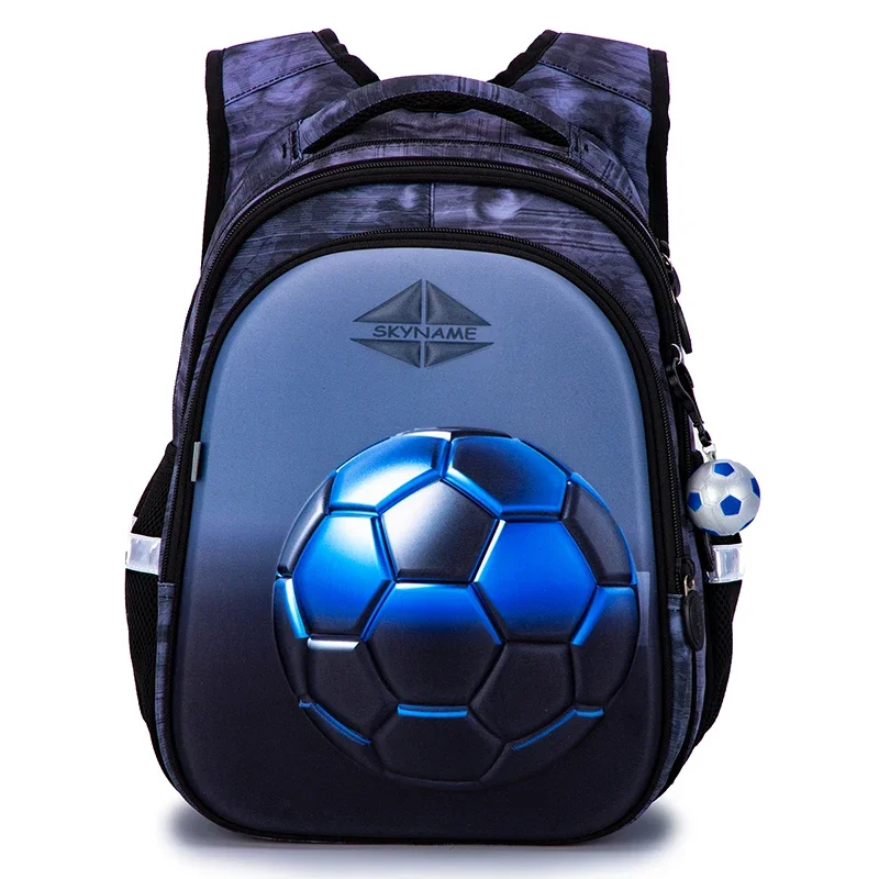 New Cartoon 3D Football Kids Schoolbag Orthopedic Primary School Backpacks for Children Reflective Grade 1-3-4 Big Book Bag Pack