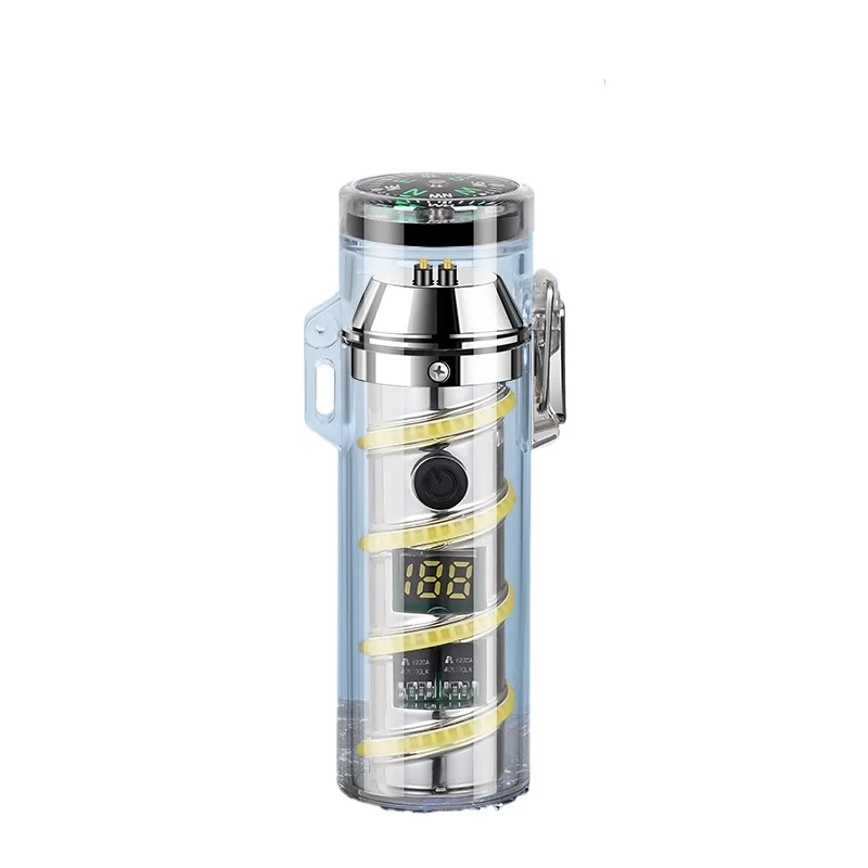 ولاعة بقوس مزدوج مع ضوء محيط، وإضاءة خارجية، مع بوصلة، ومصباح طوارئ متعدد الوظائف ولاعة في واحد #6