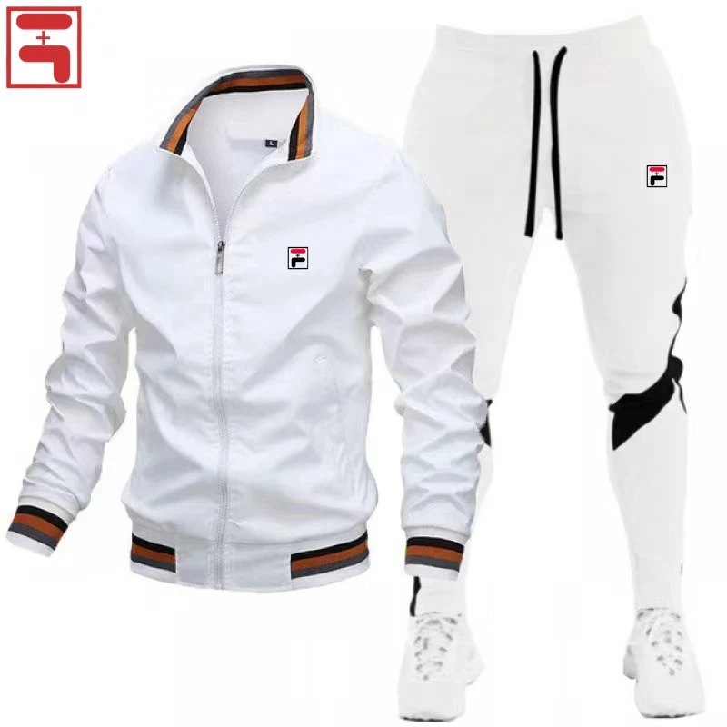 FL+ 2024 Mens Tracksuits Men Sets Sweatshirt+sweatpants Tracksuit Zipper Stand Collar Sports Suit Jogging Fitness