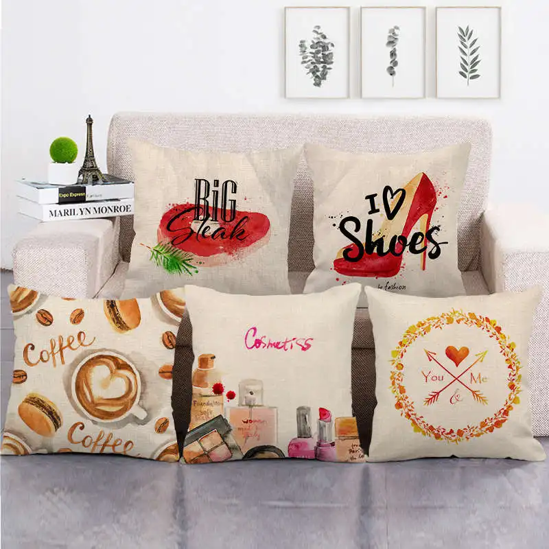 I Love Shoes Pillowcase Modern Fashion Pillows Case for Living Room Girl Room Aesthetics Pillow Covers Decorative Home Decor